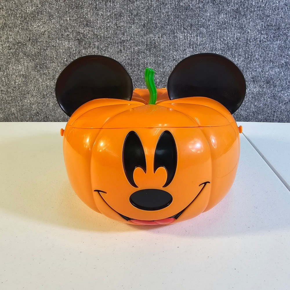Disney‎ Pumpkin Jack-O-Lantern Popcorn Bucket Halloween Mickey Mouse - NO STRAP